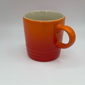 Le Creuset 3 fluid oz flame color Expresso mug, NWT